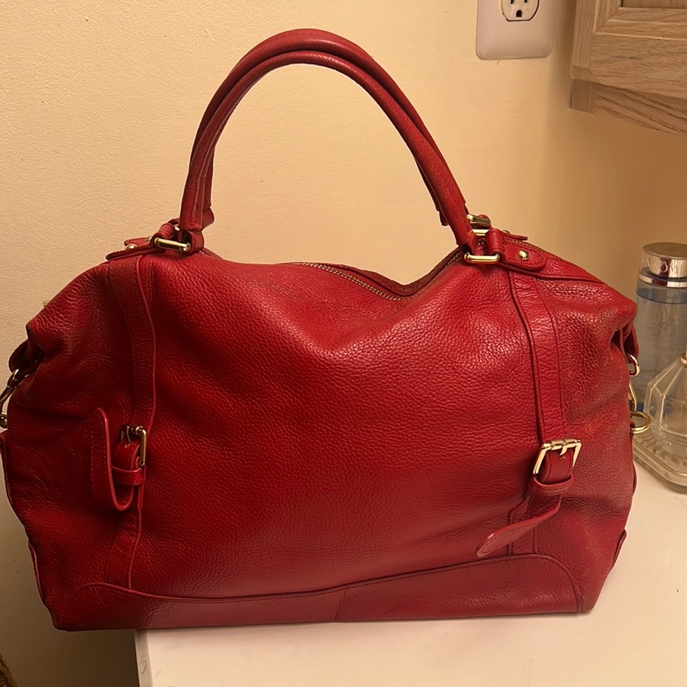 Red leather bag
